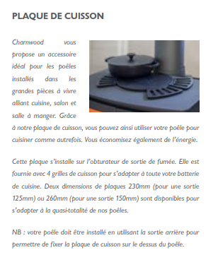 Plaques de cuisson pour poêle à bois